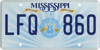 MS license plate LFQ860