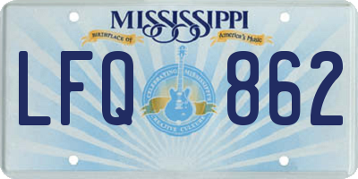 MS license plate LFQ862