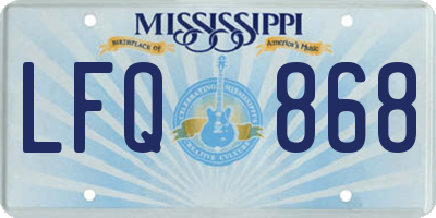 MS license plate LFQ868