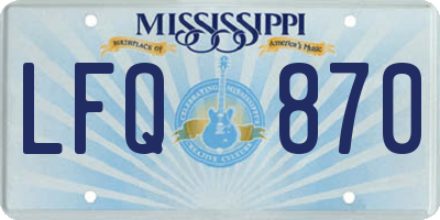 MS license plate LFQ870