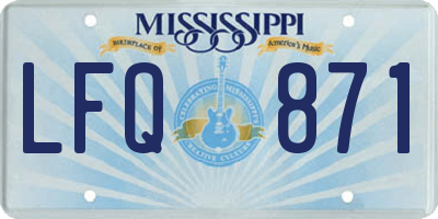 MS license plate LFQ871