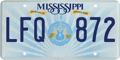 MS license plate LFQ872