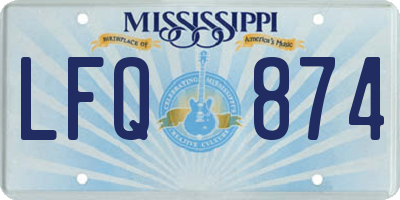 MS license plate LFQ874
