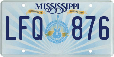 MS license plate LFQ876