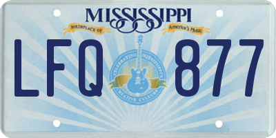 MS license plate LFQ877
