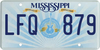 MS license plate LFQ879