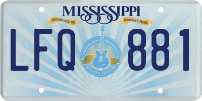 MS license plate LFQ881