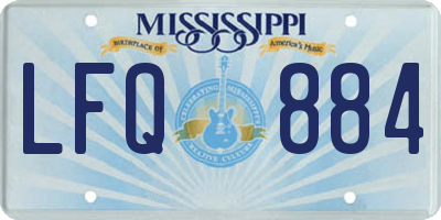 MS license plate LFQ884
