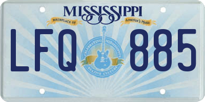 MS license plate LFQ885