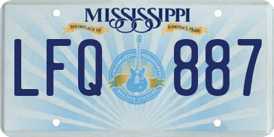 MS license plate LFQ887