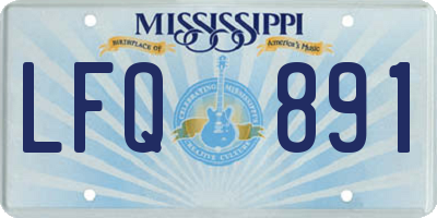 MS license plate LFQ891
