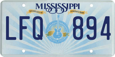 MS license plate LFQ894