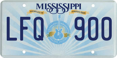 MS license plate LFQ900
