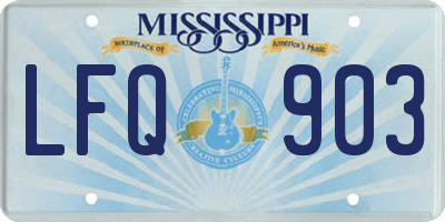 MS license plate LFQ903
