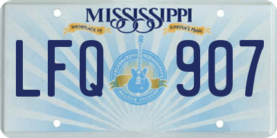 MS license plate LFQ907