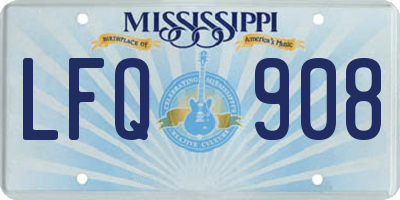 MS license plate LFQ908