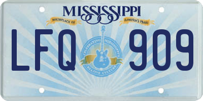 MS license plate LFQ909