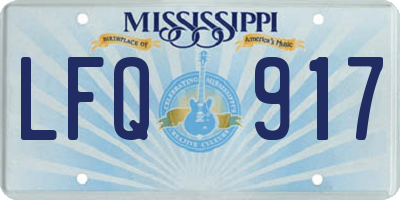 MS license plate LFQ917