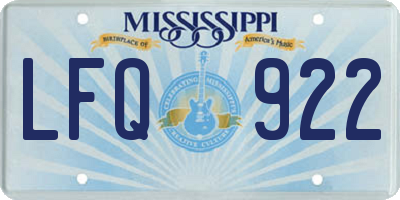MS license plate LFQ922