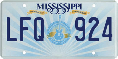 MS license plate LFQ924