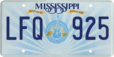MS license plate LFQ925