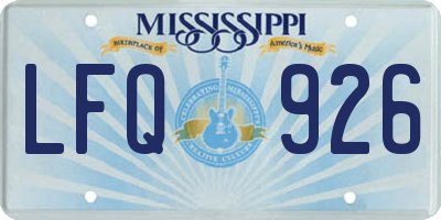 MS license plate LFQ926