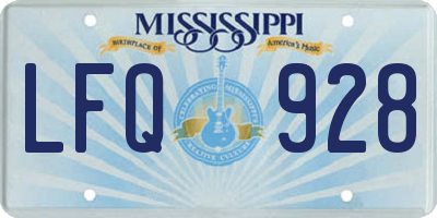 MS license plate LFQ928