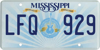 MS license plate LFQ929