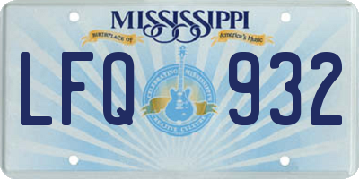 MS license plate LFQ932