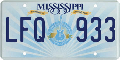 MS license plate LFQ933