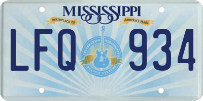 MS license plate LFQ934