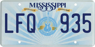 MS license plate LFQ935