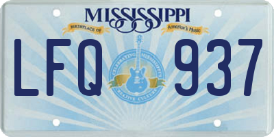 MS license plate LFQ937
