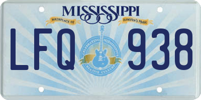 MS license plate LFQ938