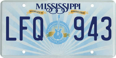 MS license plate LFQ943