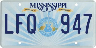 MS license plate LFQ947