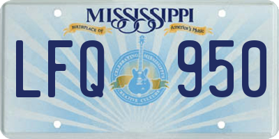 MS license plate LFQ950
