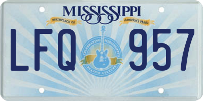 MS license plate LFQ957