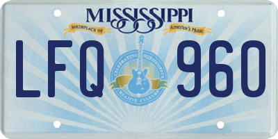 MS license plate LFQ960