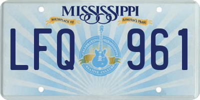 MS license plate LFQ961