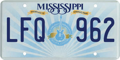 MS license plate LFQ962