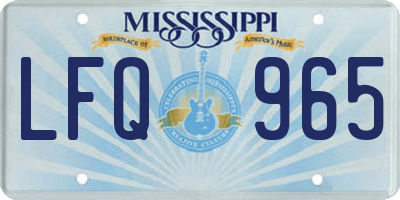 MS license plate LFQ965