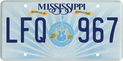 MS license plate LFQ967