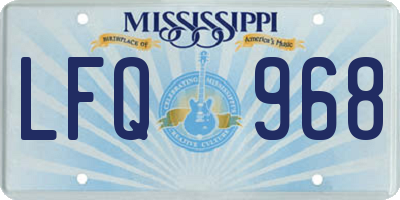 MS license plate LFQ968