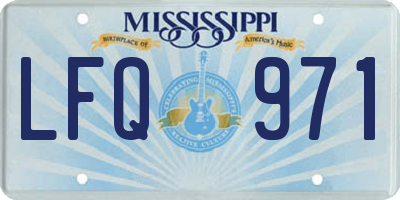 MS license plate LFQ971