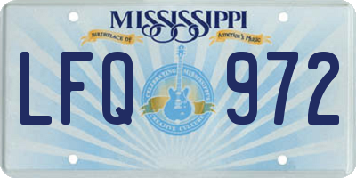 MS license plate LFQ972