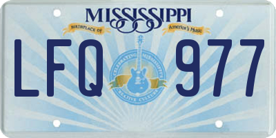 MS license plate LFQ977