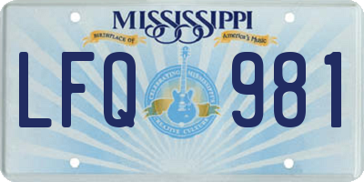 MS license plate LFQ981