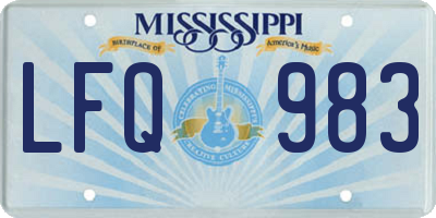 MS license plate LFQ983