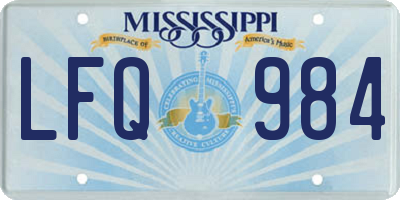 MS license plate LFQ984